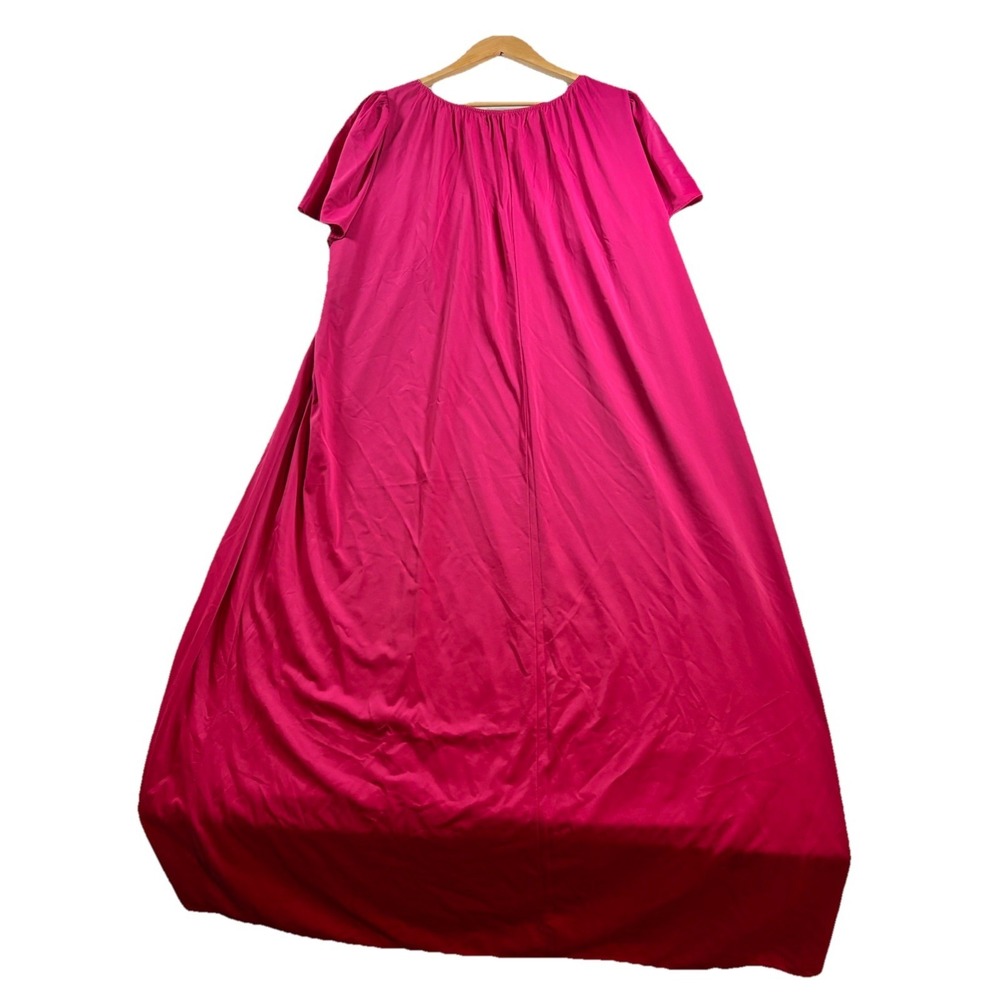 Miss Elaine Classics Flutter Sleeve Embroidered Nylon Nightgown 2X Pink - Picture 8 of 8